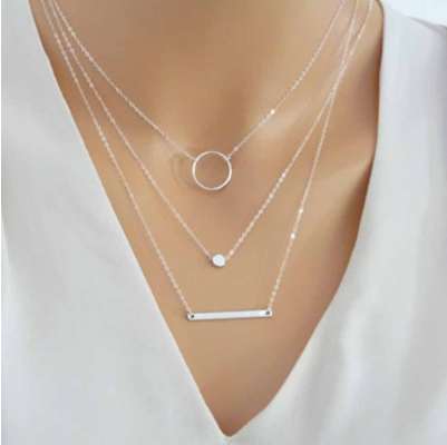FAMSHIN New Fashion Wild Aperture Metal Rods Necklace Gold Silver Layered Necklace For Women Charm Gift
FAMSHIN New Fashion Wild Aperture Metal Rods Necklace Gold Silver Layered Necklace For Women Charm Gift