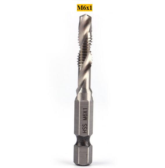 Selling 6PSC HSS High Speed Steel Drill Bits Set 14quot Hex Shank Metric Screw Thread Tap Taper Drill Bit M3 M4 M5 M63336764