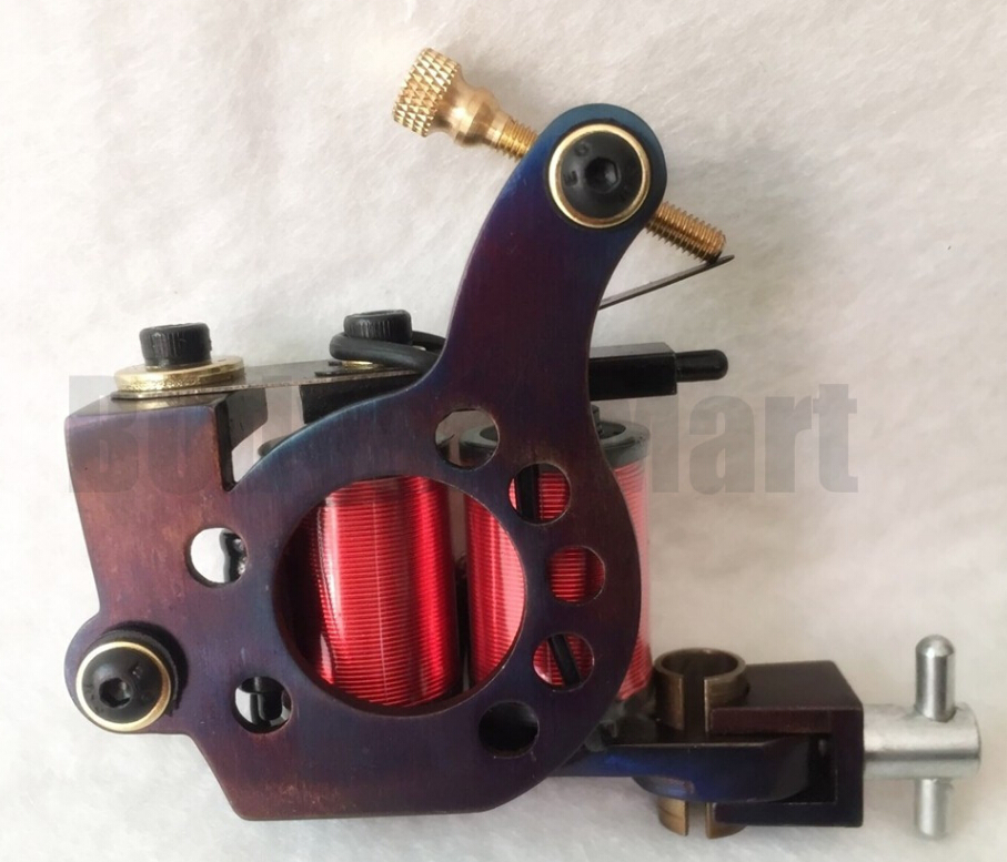 Cast Iron Tattoo Machine Gun Set Liner 8 Wrap Coils Steel For Tattoo Power Kit Set Free Shipping