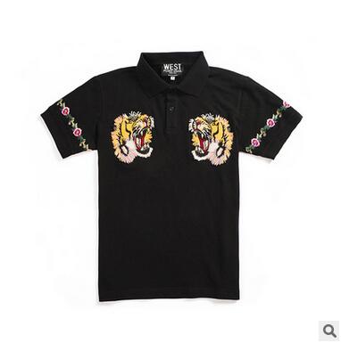 Men Short Sleeve T-shirt Loose Tiger Head Embroidery Lapel Polo Shirt Tide Brand Tops For Male, Black
Men Short Sleeve T-shirt Loose Tiger Head Embroidery Lapel Polo Shirt Tide Brand Tops For Male, Black