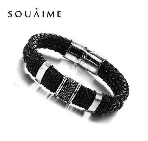 Hot Selling Handmade Genuine Leather Weaved Double Layer Man Bracelets Casua Bicycle Motorcycle Delicate Cool Men Jewelry
Hot Selling Handmade Genuine Leather Weaved Double Layer Man Bracelets Casua Bicycle Motorcycle Delicate Cool Men Jewelry