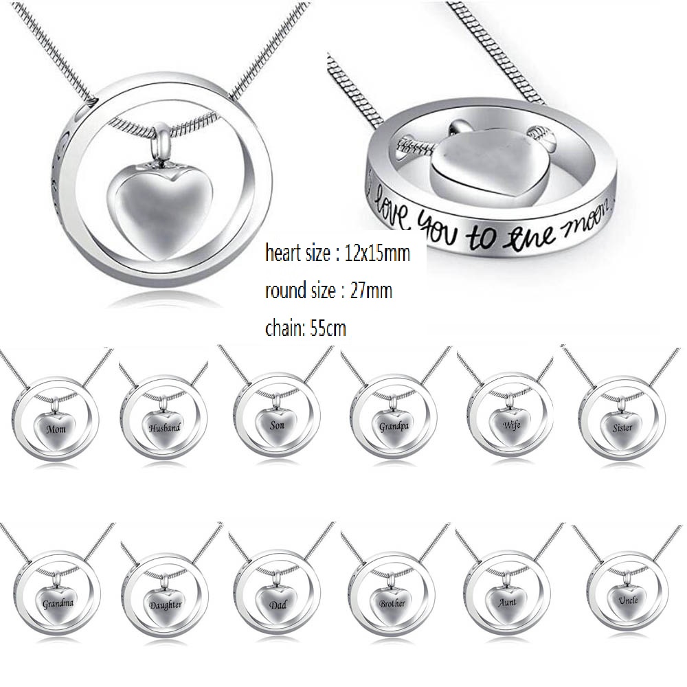wholesale custom made a variety of names personality round heart ashes urn cremation funeral pendant necklace fashion jewelry accessories
wholesale custom made a variety of names personality round heart ashes urn cremation funeral pendant necklace fashion jewelry accessories