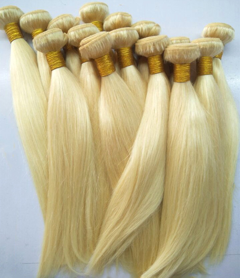 top quality sale human remy hair color 613 blonde russian hair straight extensions 95g one pc 3pcs or 4pcs one lot free