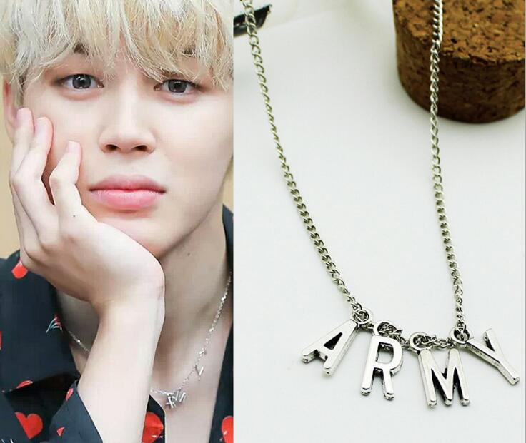 Fashion KPOP BTS Jimin Necklace Bangtan Boys A.R.M.Y ARMY Pendant KOOK JIMIN V SUGA, Silver
Fashion KPOP BTS Jimin Necklace Bangtan Boys A.R.M.Y ARMY Pendant KOOK JIMIN V SUGA, Silver