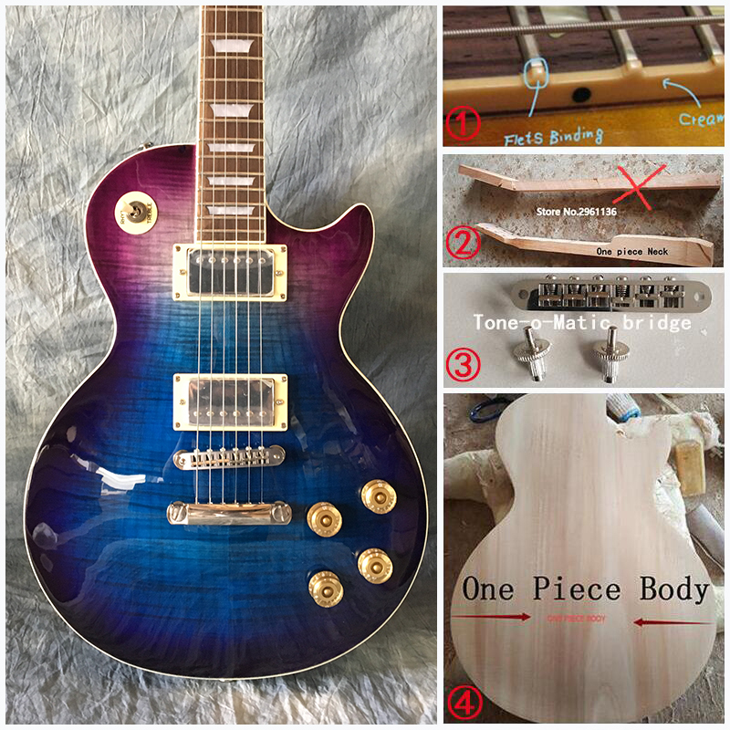Standard 1959 Flame Maple Top Purple Blue Electric Guitar Little Pin Tone Pro Bridge, One Piece Neck (No Scarf Joint), Cream Fret Bindings
Standard 1959 Flame Maple Top Purple Blue Electric Guitar Little Pin Tone Pro Bridge, One Piece Neck (No Scarf Joint), Cream Fret Bindings
