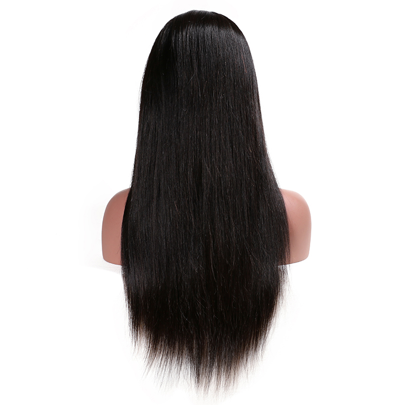 High Quality Free Shipping Natural Color Silk Straight Pre Plucked With Baby Hair Brazilian Full Lace Human Hair Wig For Women