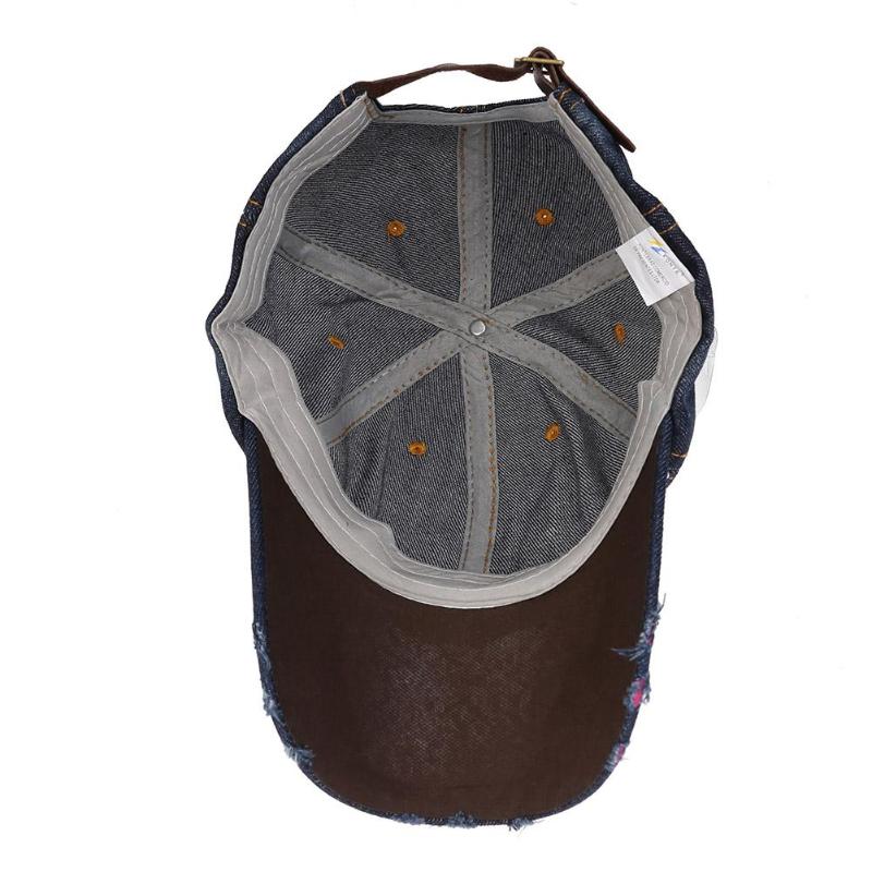 Bling Rhinestone Flower Denim Baseball Cap Women Fashion Embroidery Rose Snapback Hat Size Adjustable Caps