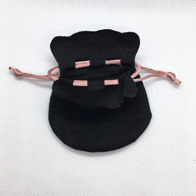 Pink Ribbon Black Velvet Bags Fit European Pan Style Beads Charms and Bracelets Necklaces Jewelry Fashion Pendant Pouches