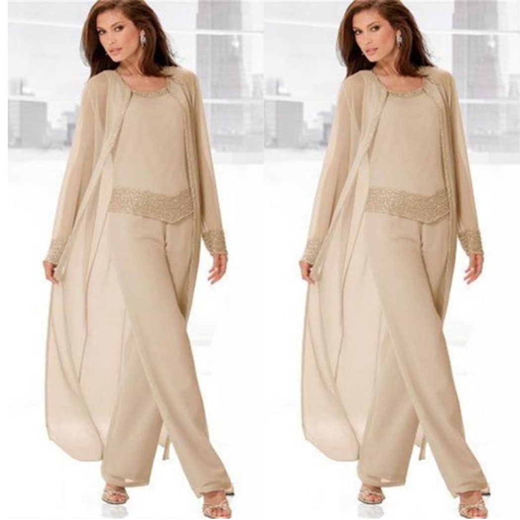 Champagne Best Selling Mother Of The Bride Pants Suit With Jacket Jewel Beaded Neck Long Sleeve Groom Mother Dresses For Wedding Party 2019
Champagne Best Selling Mother Of The Bride Pants Suit With Jacket Jewel Beaded Neck Long Sleeve Groom Mother Dresses For Wedding Party 2019