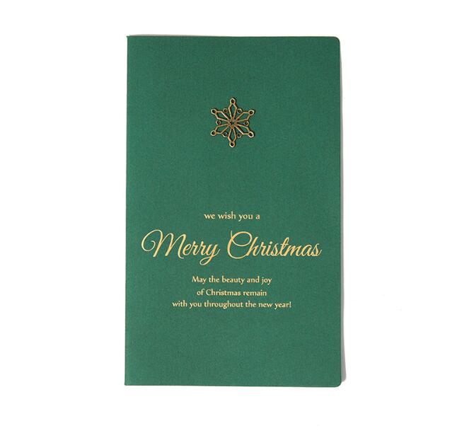 Greeting Cards Merry Card Retro Metal Elk Xmas Tree Christmas Gift Folding Green With Envelope