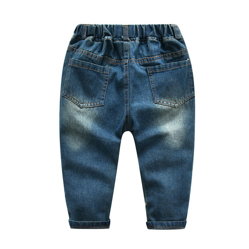 Spring Autumn Casual Boys childrens Clothes Sets Cotton Striped Shirts + Ripped Jeans Pants 2Pcs/set Gentleman Kids clothing Clothes