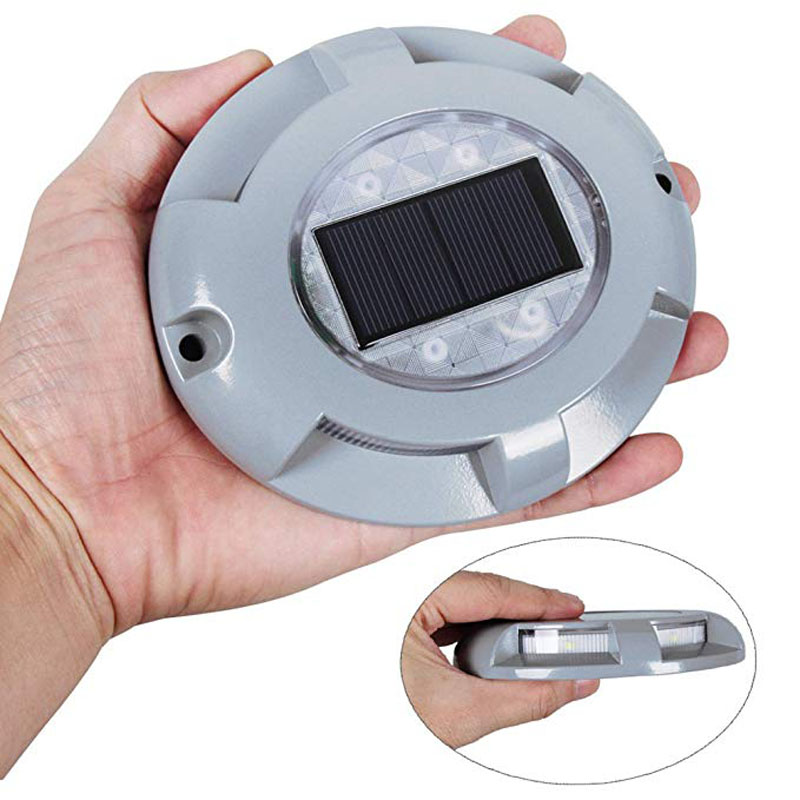 Solar Road Stud Aluminum 4-LED Waterproof Road Light Sensor LED Lights For Driveway Garden Square Pathway