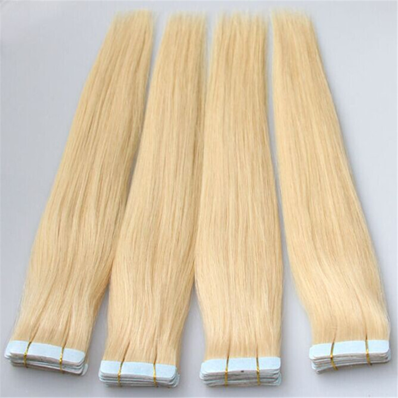 Genuis quality 2.5Gram st 200Gr Skin weft hair Lot Glue PU Tape in Human Hair extensions 16 18 20 22 24inch blonde pink Piano color options
