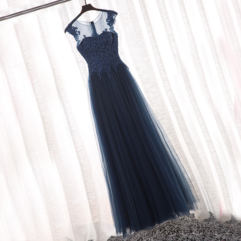 Navy Blue Mother of the Bride Dresses Soft tulle with Applique Beads Zipper Back Elegant Party Dresses Custom Made Plus Size