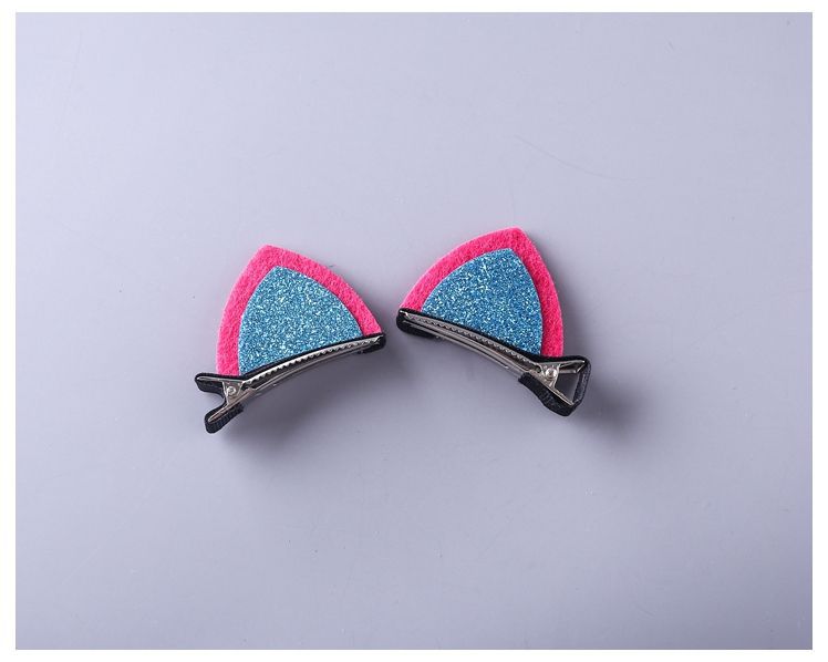 2018 New Baby Girls Fashion Cat Ears Clip With Sequins Ears Girls Hair Clips Cute Rabbit Ears Shape Hairpins Kids Hair Accessories