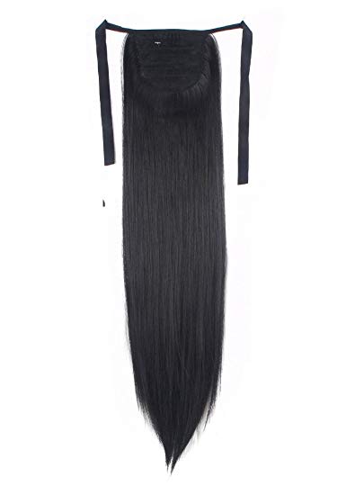 Free shipping 100% Natural Brazilian Remy hair Ponytail Horsetail Clips in/on Human Extension Straight Hair 100g