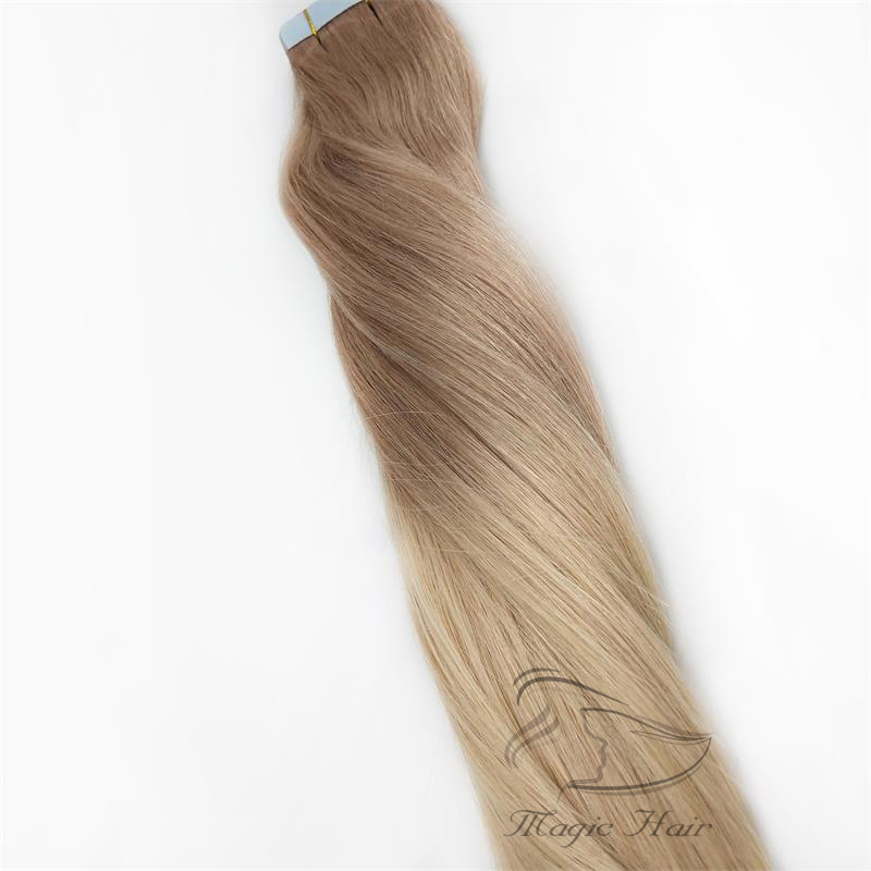 Human Hair Extensions PU Tape Remy Full Head Balayage Color 18/613 Skin Weft Vrigin Hair 50g 20PCS Hair Extensions