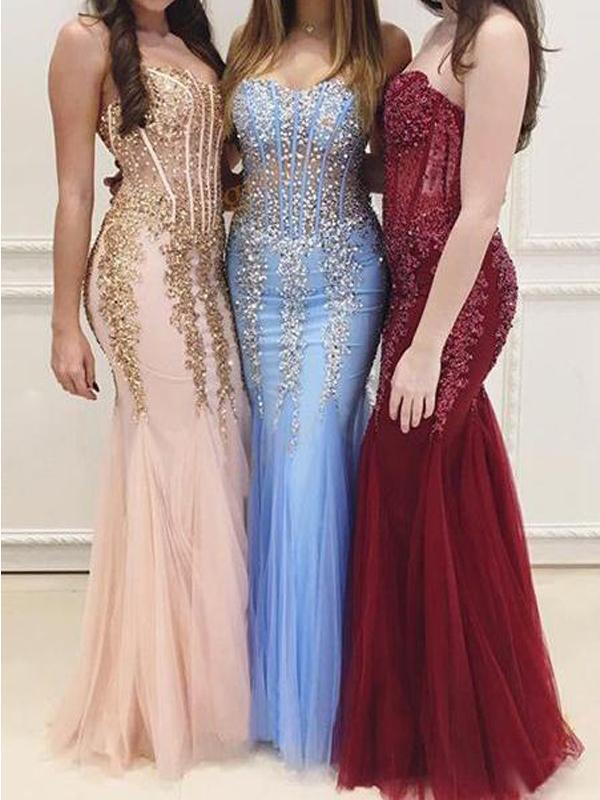 Sparkly Sweetheart See Through Mermaid Long Prom Dresses Charming Sweetheart Ceystal Beaded Evening Party Dress Custom Made Prom Gowns, Purple
Sparkly Sweetheart See Through Mermaid Long Prom Dresses Charming Sweetheart Ceystal Beaded Evening Party Dress Custom Made Prom Gowns, Purple