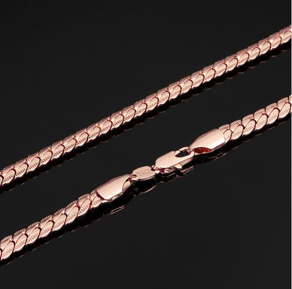 6 mm1832 inch Luxury mens womens Jewelry 18KGP Rose Gold plated chain necklace for men women chains Necklaces accessories hip ho