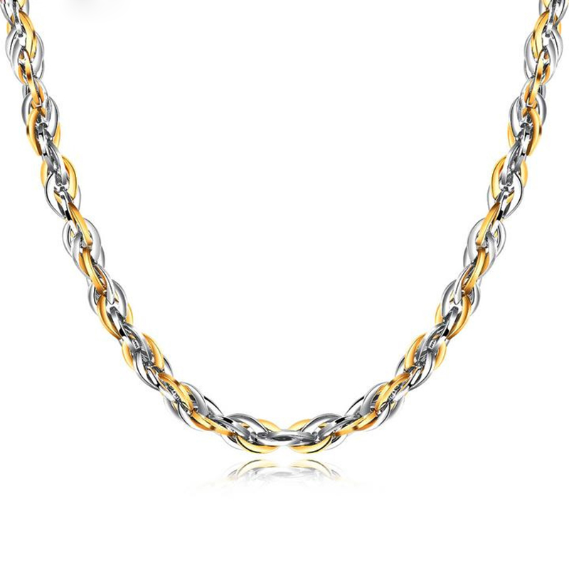Vitage Rock Hip Hop Titanium Steel Mens Twist Chain Necklace Thick Heavy Link Chain Jewelry Accessories