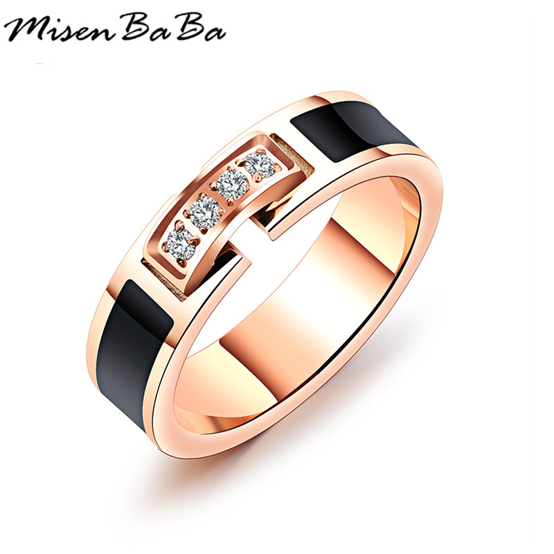 whole saleNew fashion punk style rose gold black color 316L stainless steel zircon Ring for women gift jewelry
whole saleNew fashion punk style rose gold black color 316L stainless steel zircon Ring for women gift jewelry