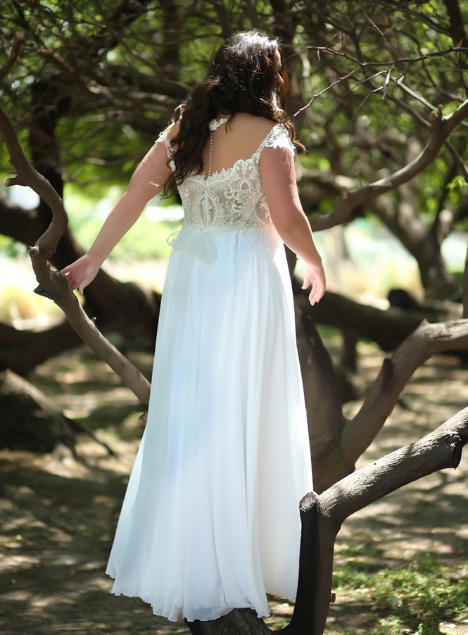 Lace Chic Plus Size Beach Wedding Dresses Off The Shoulder Short Sleeves Bohemian Bridal Gowns A E Chiffon Boho Robe De Mari E