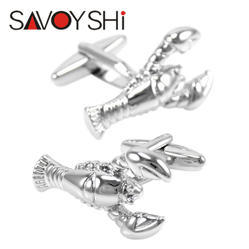 SAVOYSHI Silver Lobster Shape Cufflinks for Mens Shirt Brand Cuff Botton High Quality Novelty Animal Cuff Links Gift Men Jewelry
SAVOYSHI Silver Lobster Shape Cufflinks for Mens Shirt Brand Cuff Botton High Quality Novelty Animal Cuff Links Gift Men Jewelry