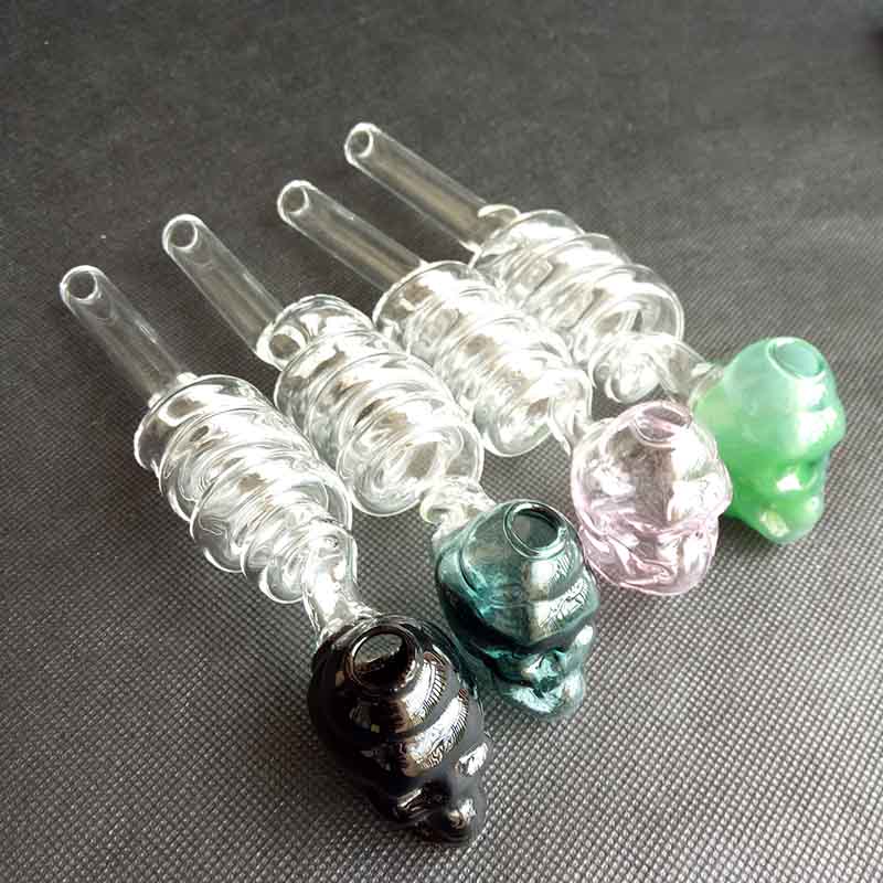 Ghost Skull Coiled spiral Oil Burner Glass Pyrex Pipe Four Colors Stright Tube Smoking Pipes 15cm Length For Bongs Hookahs Tools
Ghost Skull Coiled spiral Oil Burner Glass Pyrex Pipe Four Colors Stright Tube Smoking Pipes 15cm Length For Bongs Hookahs Tools