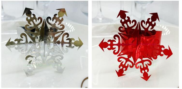 Paper Napkin Rings Serviette Rings Napkin Holder West Dinner Towel Napkin Ring Snowflake Bell Christmas Tree Party Decoration