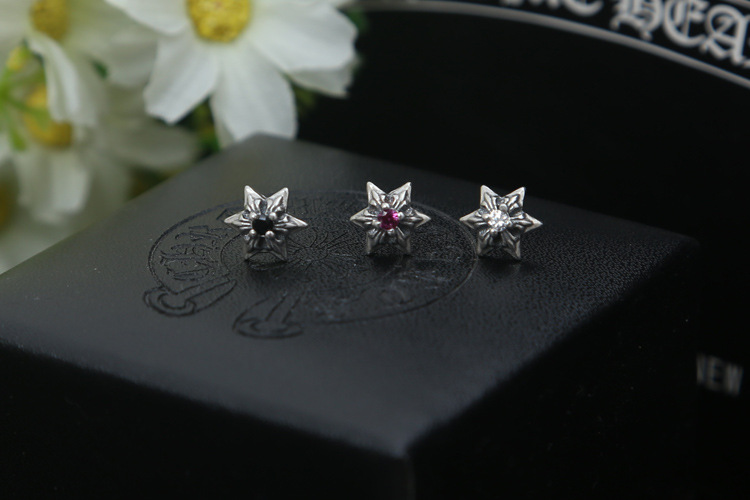 Brand new 925 sterling silver jewelry antique silver American European style hand-made designer stars stud earrings for women and men