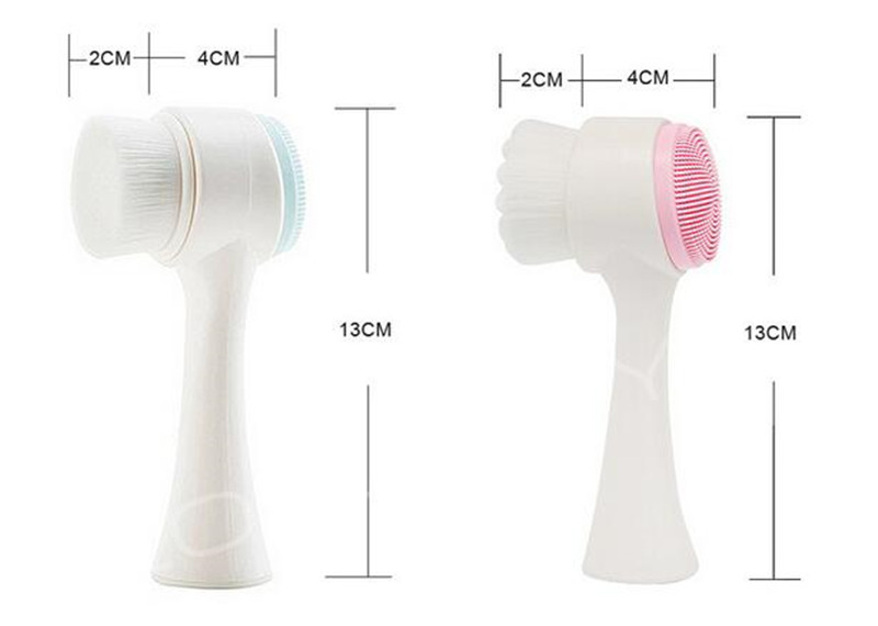 Double Sides Facial Cleansing Brush Portable Size Face Cleaning Tool Pore Massager Facial Beauty Brush Gezichtsreinigingsborstel Cepillo WholesaleDe L