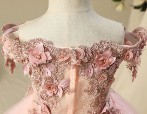 Flower Girl Dresses Satin Ball Gown Crew Ball Gown Tulle Child Dresses Beautiful Flower Girl Wedding Dresses