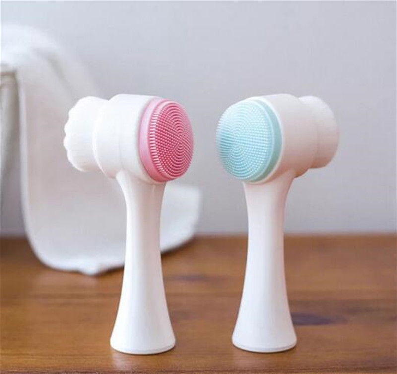 Double Sides Facial Cleansing Brush Portable Size Face Cleaning Tool Pore Massager Facial Beauty Brush Gezichtsreinigingsborstel Cepillo WholesaleDe L