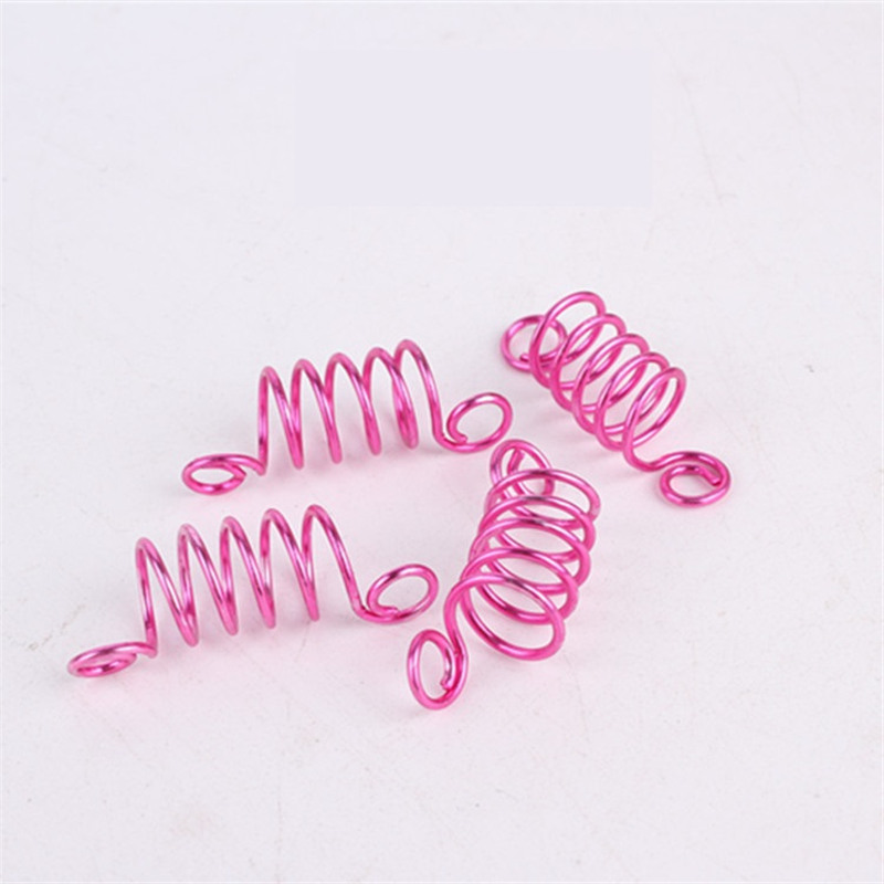 Aluminum Braids Spring Twist Hair Rings Twist Capelli Ring Hair Coil Dreadlocks Braiding Beads Wig Jewelry Ring Anillos Para El Cabello Con Resorte