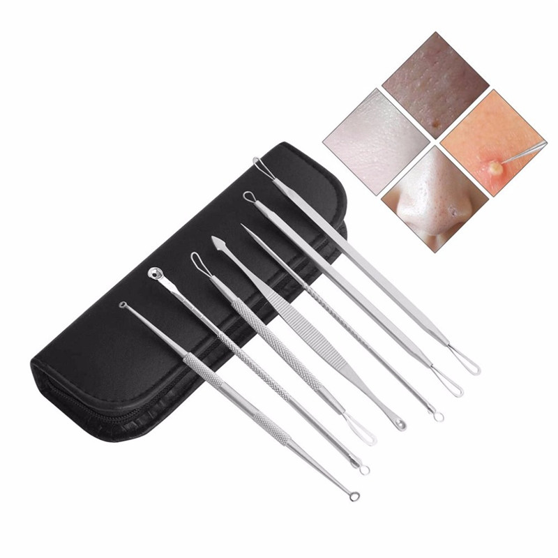 Blackhead Remover Tool Kit Stainless Steel Comedone Acne Needle Clip Durable Skin Care Tools Kit De Herramientas Para Eliminar Puntos Negros De Acero 