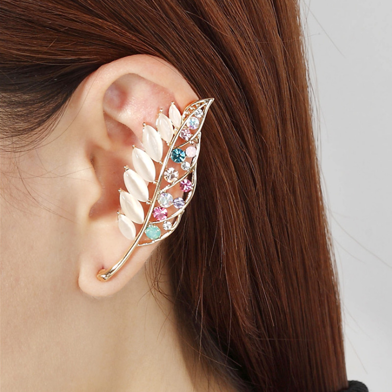 Crystal Rhinestone Opal Leaf Earrings Ear Cuff Clips for Women Ear Bone Folder Ear Clip On Earring Fashion Jewelry
Crystal Rhinestone Opal Leaf Earrings Ear Cuff Clips for Women Ear Bone Folder Ear Clip On Earring Fashion Jewelry