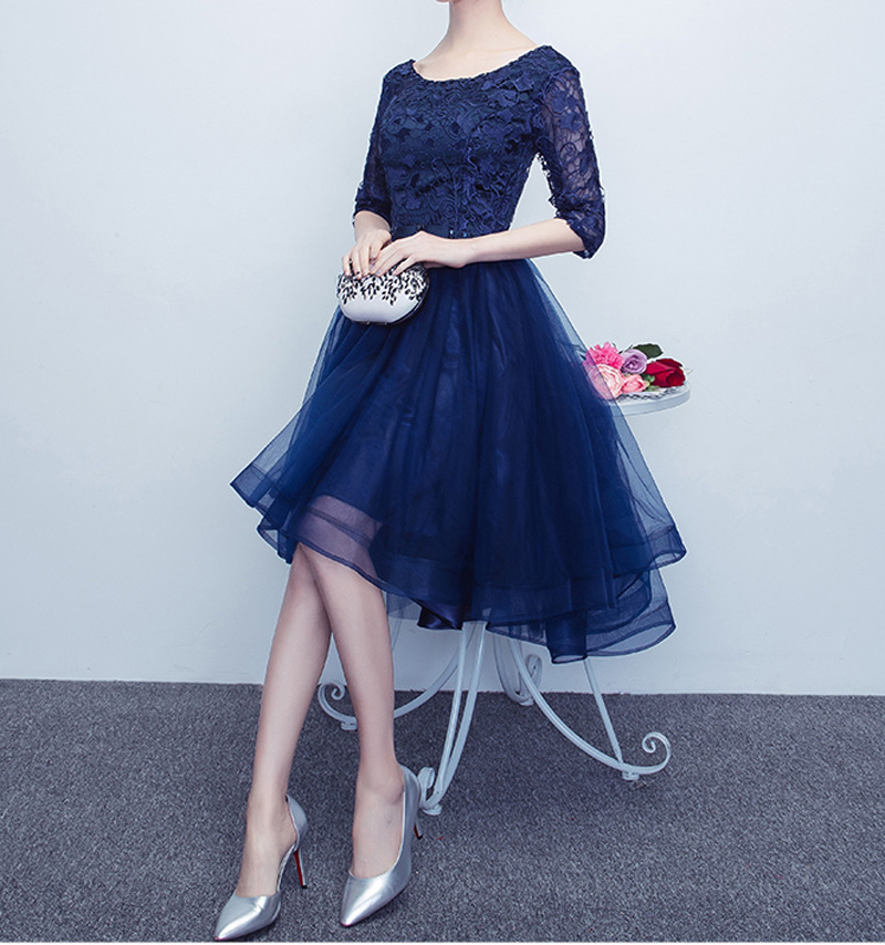 Navy Blue Lace Tulle Bridesmaid Dress Hi Lo Summer Wedding Party Dresses Scoop lace-up Back Half Sleeves Bridesmaid Dresses Peplum Cheap
Navy Blue Lace Tulle Bridesmaid Dress Hi Lo Summer Wedding Party Dresses Scoop lace-up Back Half Sleeves Bridesmaid Dresses Peplum Cheap