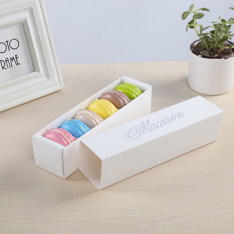 Macaron Cake Boxes Home Made Macaron Chocolate Boxes Biscuit Muffin Box Retail Paper Packaging 20.3*5.3*5.3cm Macaron Package Box