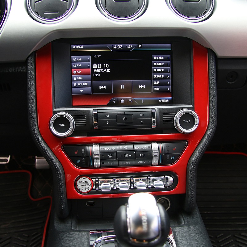 Car DashBoard GPS Frame Panel Decoration Covers ABS For Ford Mustang 2015-2016 Auto Styling Interior Accessories