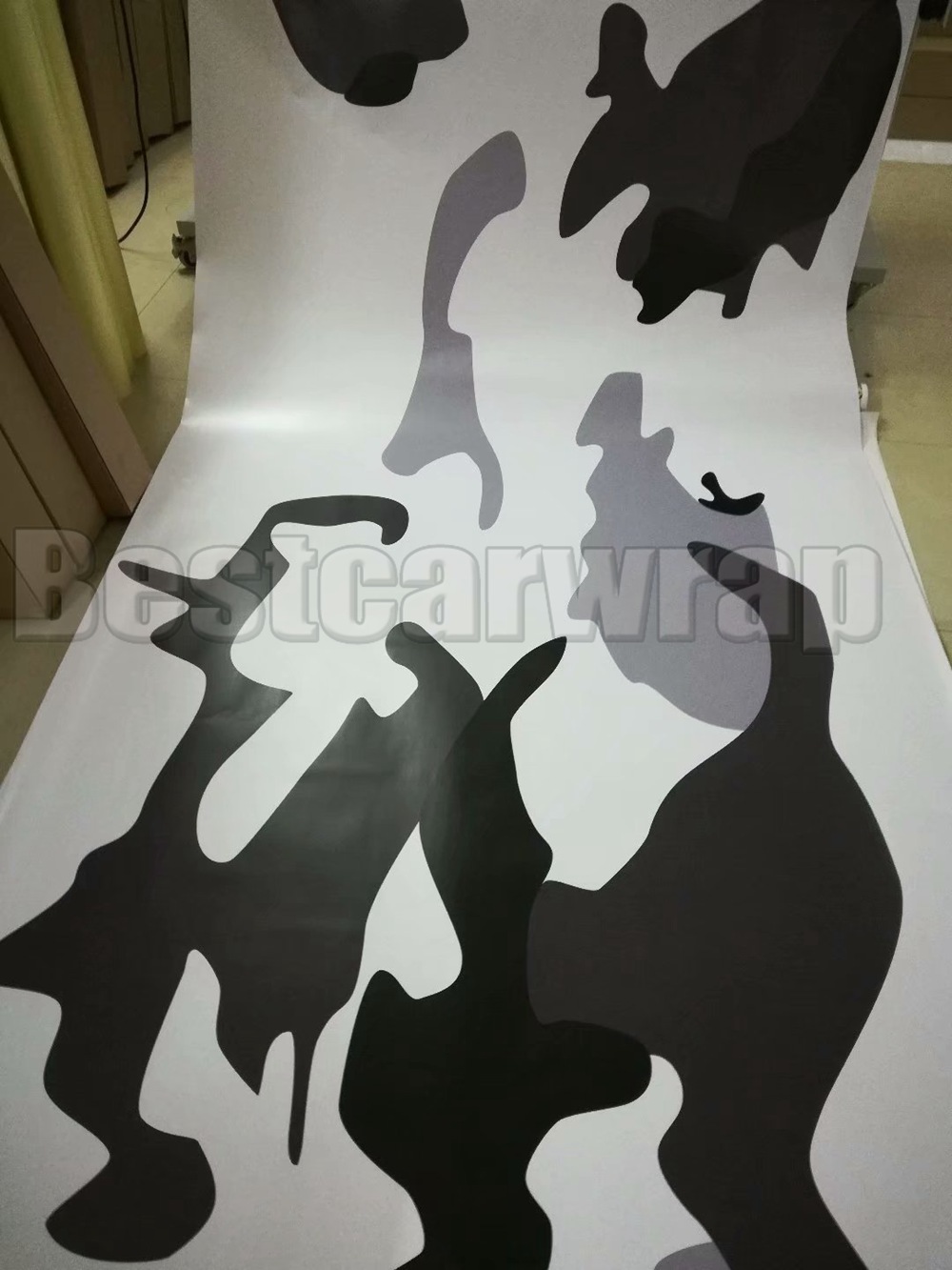 Large Jumbo Camo VINYL Wrap black white grey Full Car Wrapping Camouflage graphic sign Stickers with air free / size 1.52 x 30m/Roll 5x98ft
