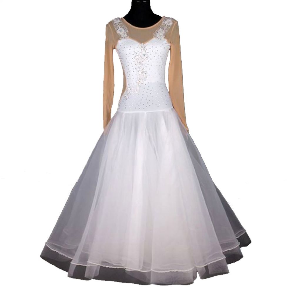 Ballroom Waltz Dresses Competition Dress Dancing Outfits Ballroom Tango Dance Costumes Customized Size D0237 Rhinestones Big Sheer Hem, White
Ballroom Waltz Dresses Competition Dress Dancing Outfits Ballroom Tango Dance Costumes Customized Size D0237 Rhinestones Big Sheer Hem, White