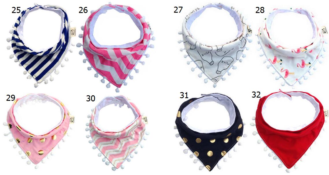 50pcs Xmas Baby soft tassel Triangle Bib burp cloths soft Cotton minky dots water absorption Bandana Bibs Saliva Bavoir Towel Pinafore YE012