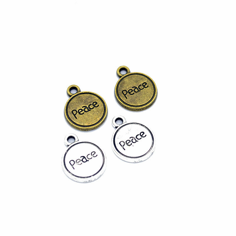 300 pcs/ lot Peace Sign charms pendant antique silver & bronze plated ,13x17mm good for DIY craft
300 pcs/ lot Peace Sign charms pendant antique silver & bronze plated ,13x17mm good for DIY craft