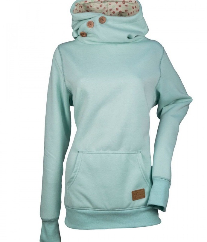 Women's Hoodies Sweatshirts 2022 European autumn winter new solid color pullover casual high collar long sleeve pocket button sweater