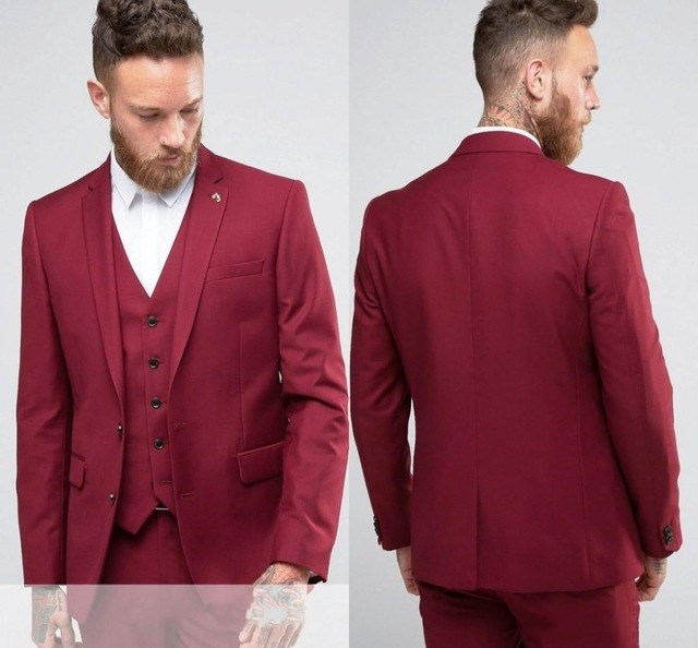 Custom Design High Quality Men's business suit Notched Lapel Back Vent Red Groom Tuxedos Men Party Groomsmen Suits(Jacket+Pants+Tie+Vest), Same as image
Custom Design High Quality Men's business suit Notched Lapel Back Vent Red Groom Tuxedos Men Party Groomsmen Suits(Jacket+Pants+Tie+Vest), Same as image