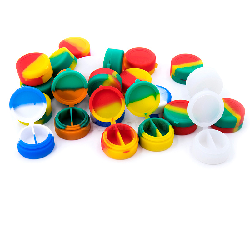 Newest design 7ml split silicone container divider silicone wax and oil concentrate container portable non-stick silicone jar with hang, Mixed color
Newest design 7ml split silicone container divider silicone wax and oil concentrate container portable non-stick silicone jar with hang, Mixed color
