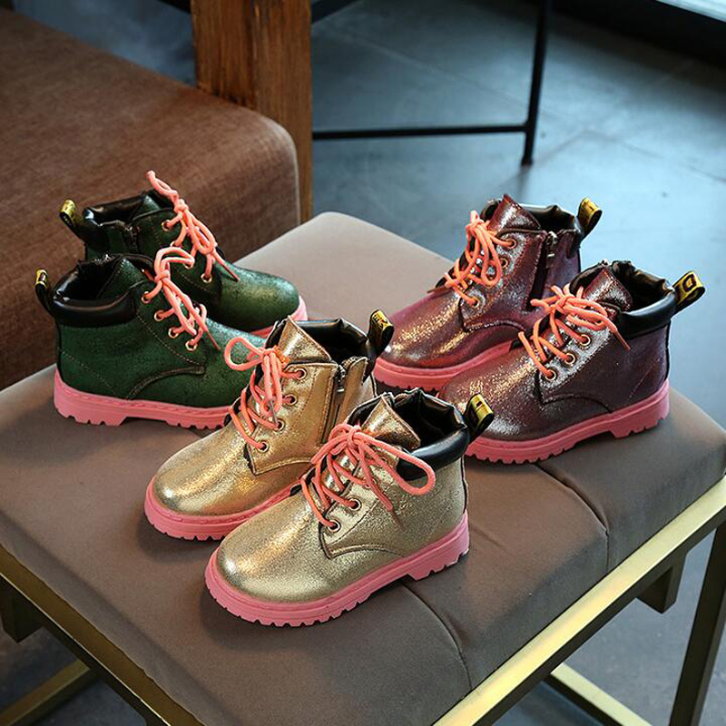S55 kids winter Fashion Child Leather Snow Rain Boots For Girls Boys Warm Martin Boots Shoes Casual Plush Child Baby Toddler Shoe