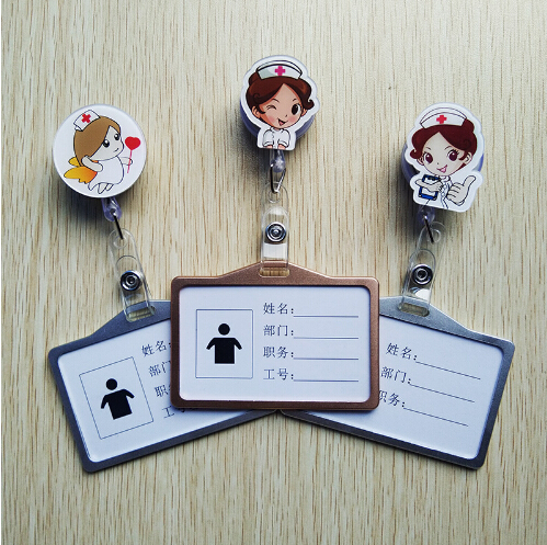 Fashion Custom Unisex Beautiful Rhinestone Owl Animal Card Retractable Badge Reel/Id Pull Holder