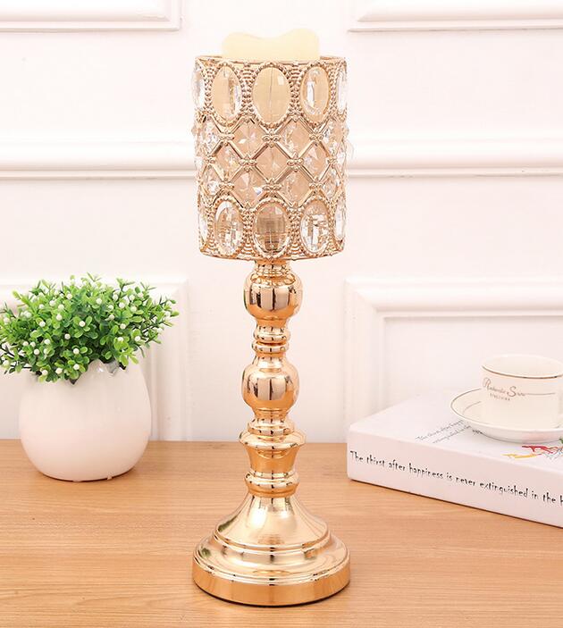 peculiar metal golden finish candle holder with crystals wedding candelabra holder centerpiece home decoration candlesticks WT077