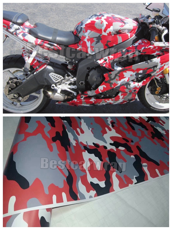 Red Arctic Snow Camouflage Vinyl wrap for Vehicle car wrap Graphic Camo covering stickers film with air bubble free 1.52x30m 5x98ft